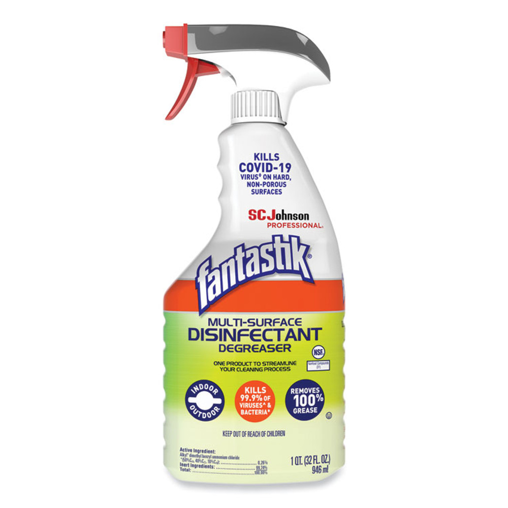 SC JOHNSON Fantastik® 311836EA Multi-Surface Disinfectant Degreaser, Herbal, 32 oz Spray Bottle