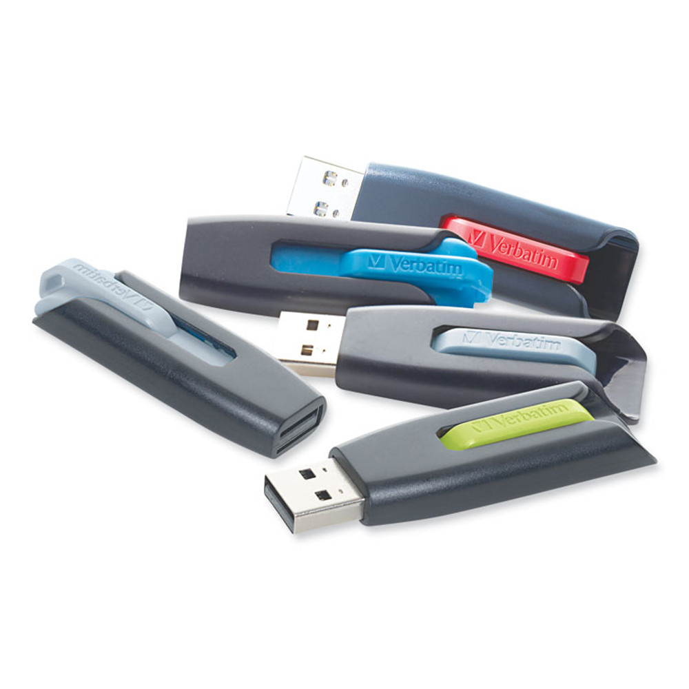 VERBATIM CORPORATION 49189 Store 'n' Go V3 USB 3.0 Drive, 128 GB, Black/Gray