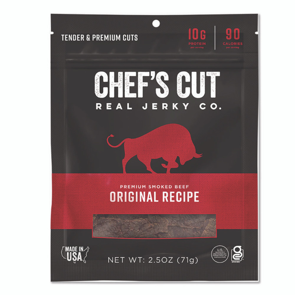 CHEF'S CUT REAL JERKY CO. CCR00500 Real Steak Jerky, Original Recipe, 2.5 oz Bag