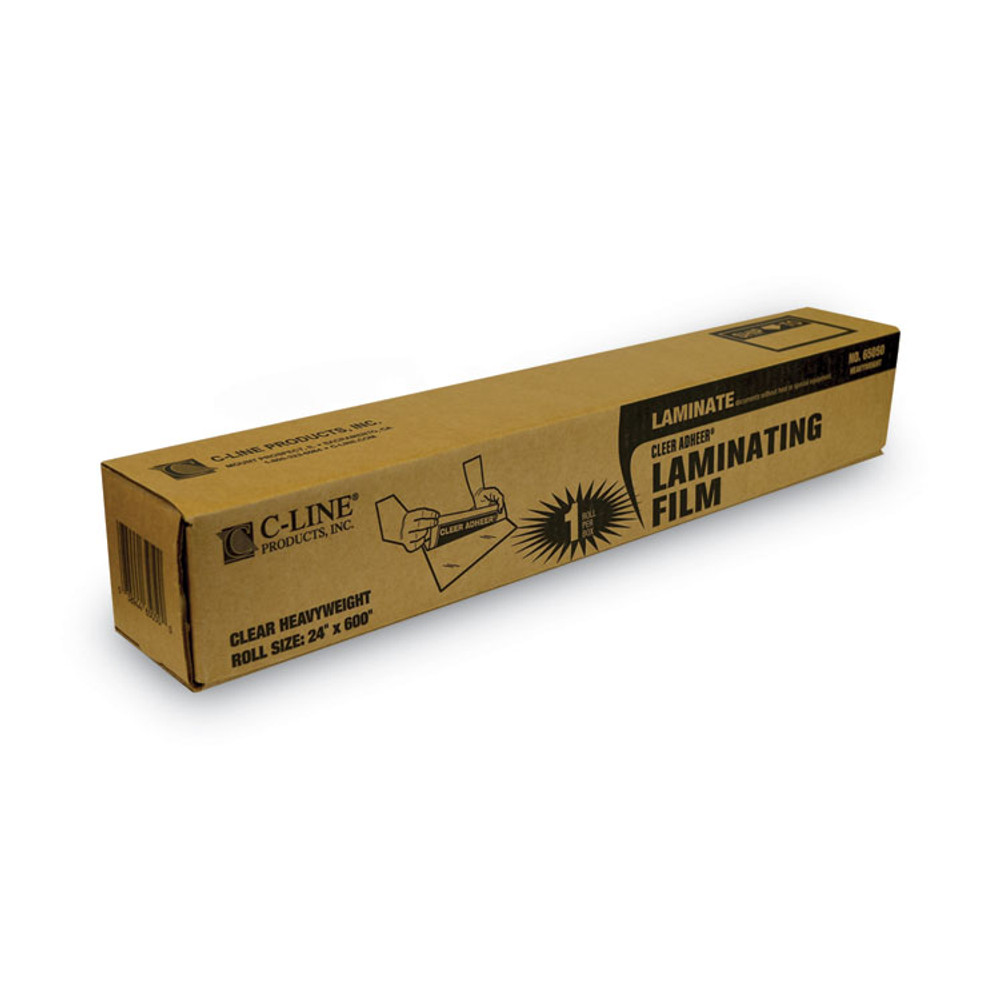 C-LINE PRODUCTS, INC 65050 Cleer Adheer Self-Adhesive Laminating Film, 2 mil, 24" x 50 ft, Gloss Clear
