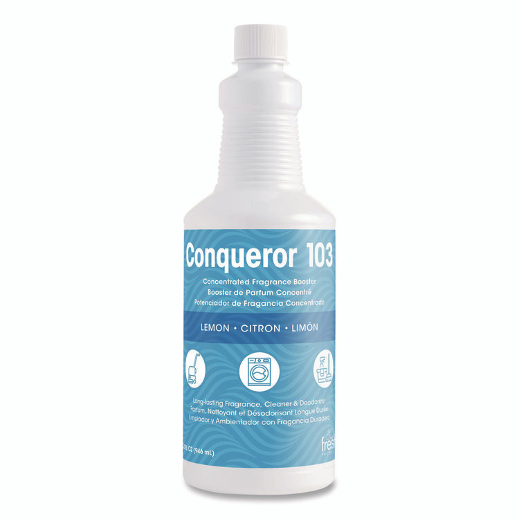 FRESH PRODUCTS 12-32WB-LECT Conqueror 103 Odor Counteractant Concentrate, Lemon, 32 oz Bottle, 12/Carton