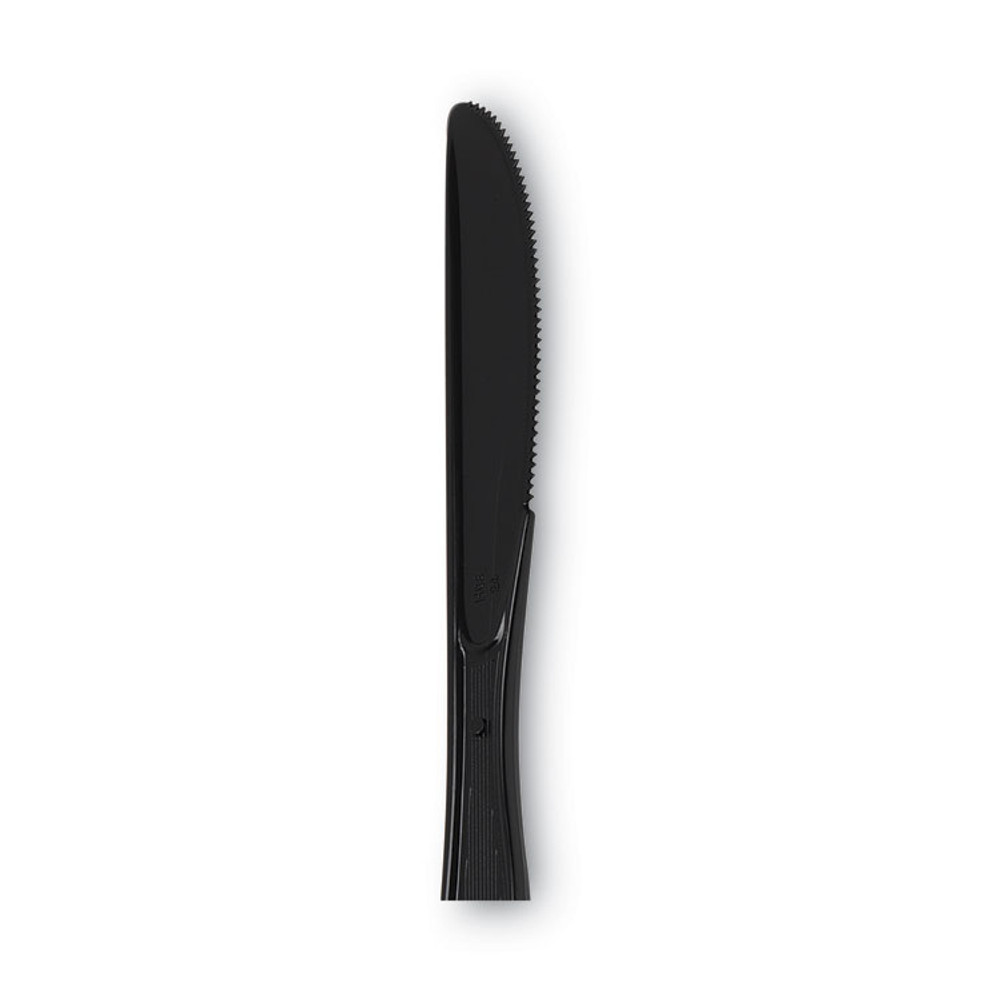 GEORGIA PACIFIC Dixie® KH53C7 Individually Wrapped Heavyweight Knives, Polystyrene, Black, 1,000/Carton