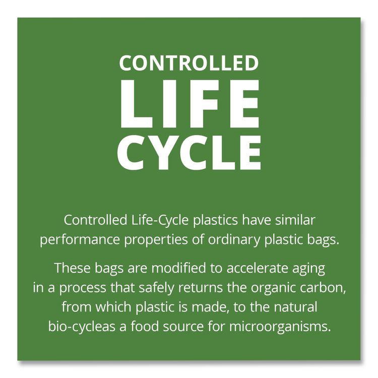 STOUT by Envision™ G3340E11 Controlled Life-Cycle Plastic Trash Bags, 33 gal, 1.1 mil, 33" x 40", Green, 40/Box