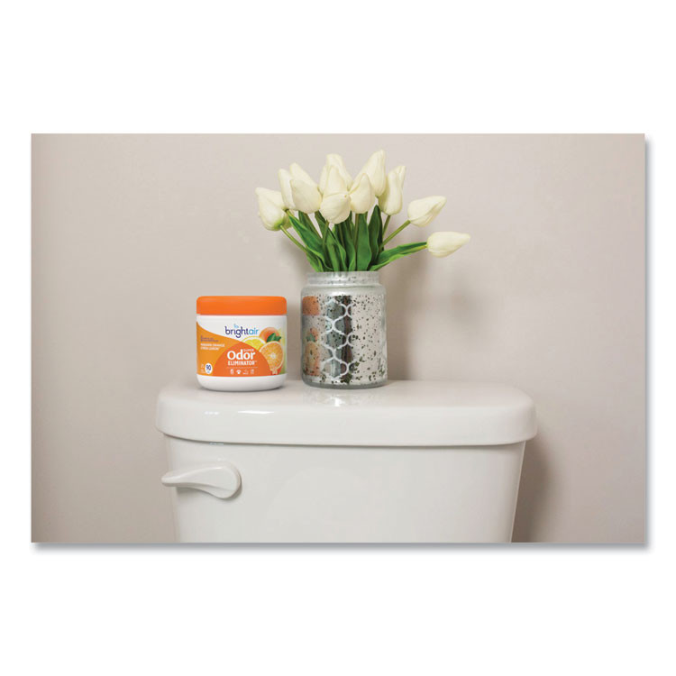 BRIGHT AIR 900013CT Super Odor Eliminator, Mandarin Orange and Fresh Lemon, 14 oz Jar, 6/Carton