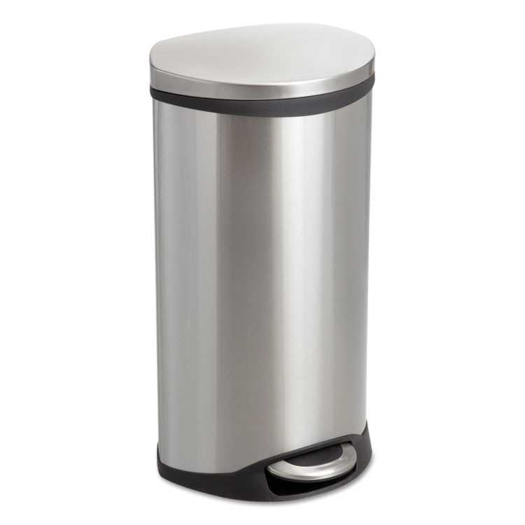 SAFCO PRODUCTS 9902SS Step-On Medical Receptacle, 7.5 gal, Steel, Stainless Steel