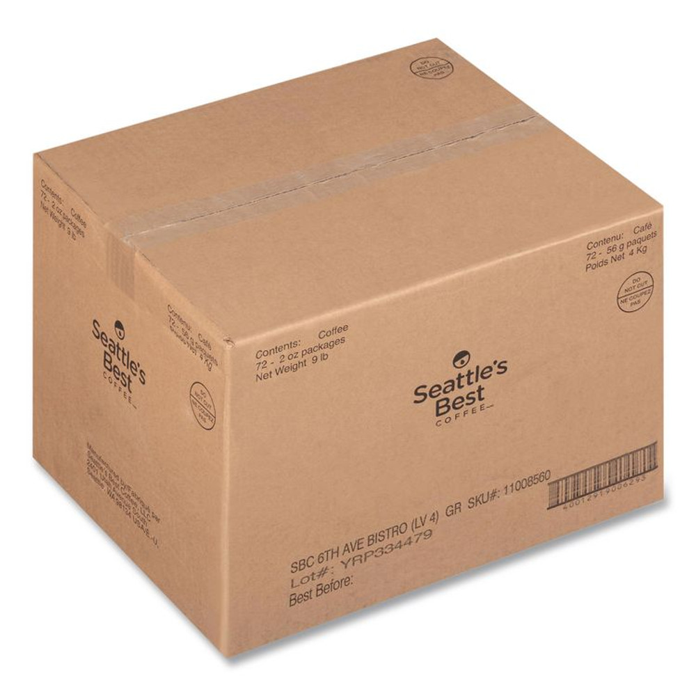 SEATTLE'S BEST COFFEE, LLC 11008560CT Premeasured Coffee Packs, 6th Avenue Bistro, 2.1 oz Packet, 72/Carton