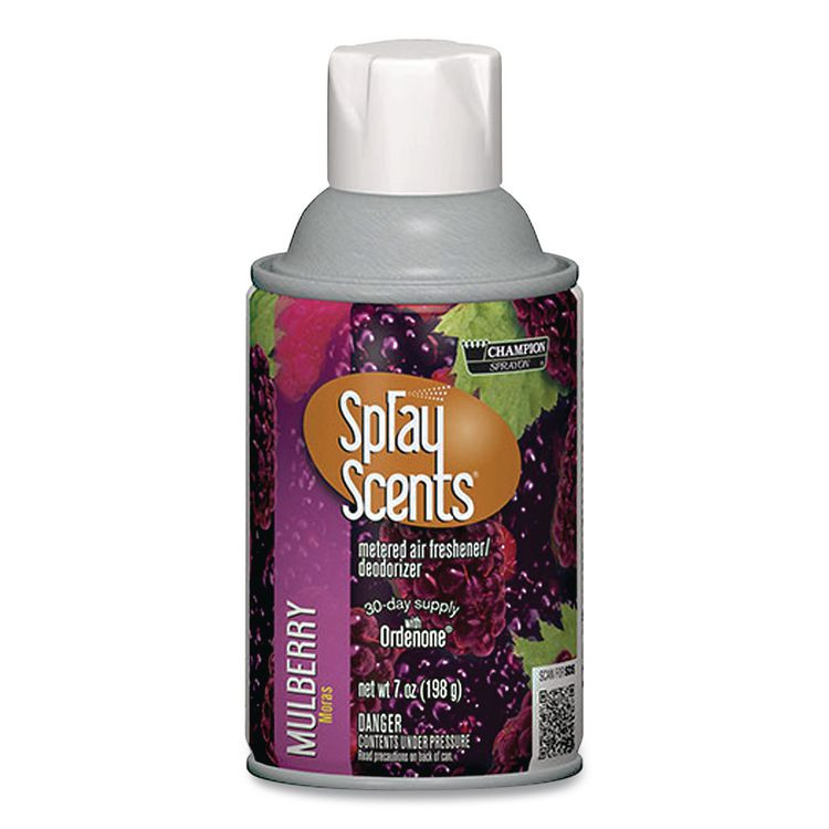 CHASE PRODUCTS 5169 Champion Sprayon SPRAYScents Metered Air Freshener Refill, Mulberry, 7 oz Aerosol Spray, 12/Carton