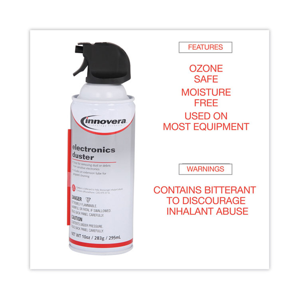 INNOVERA 10010 Compressed Air Duster Cleaner, 10 oz Can