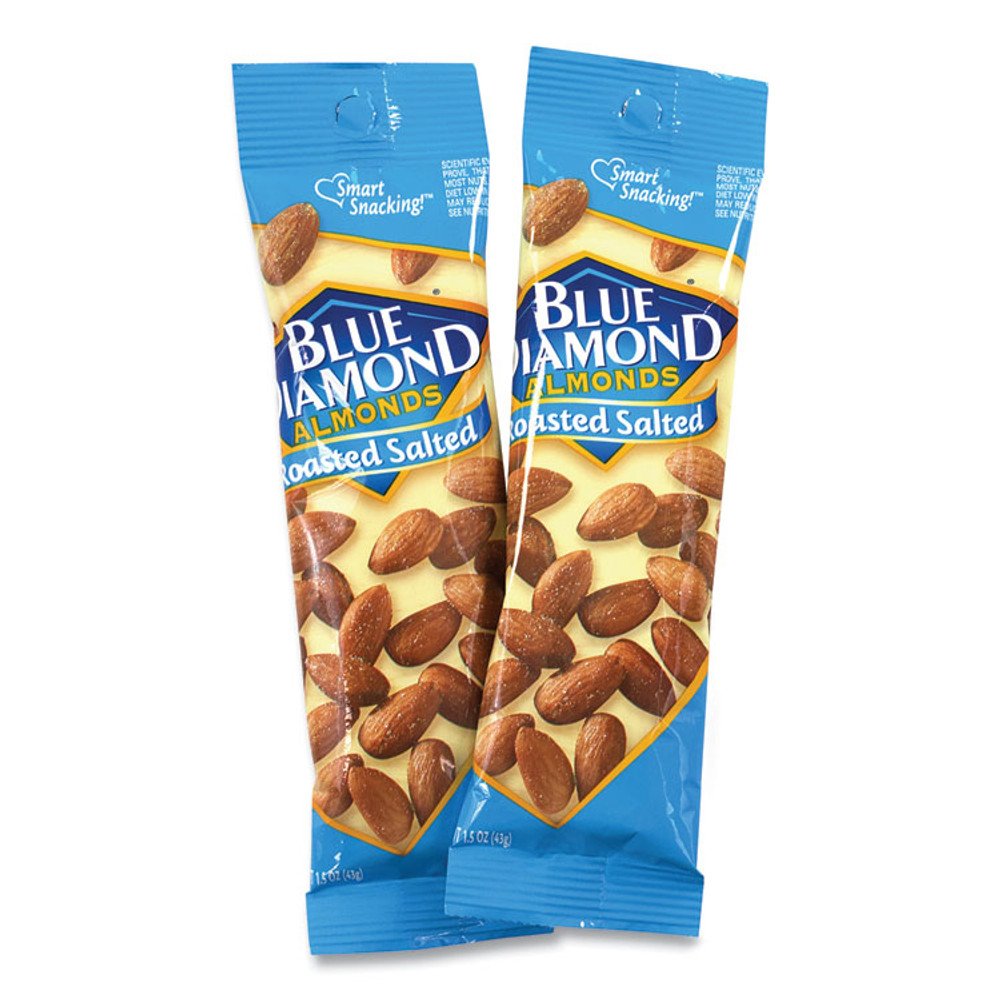BLUE DIAMOND GROWERS 22000735 Roasted Salted Almonds, 1.5 oz Tube, 12 Tubes/Carton