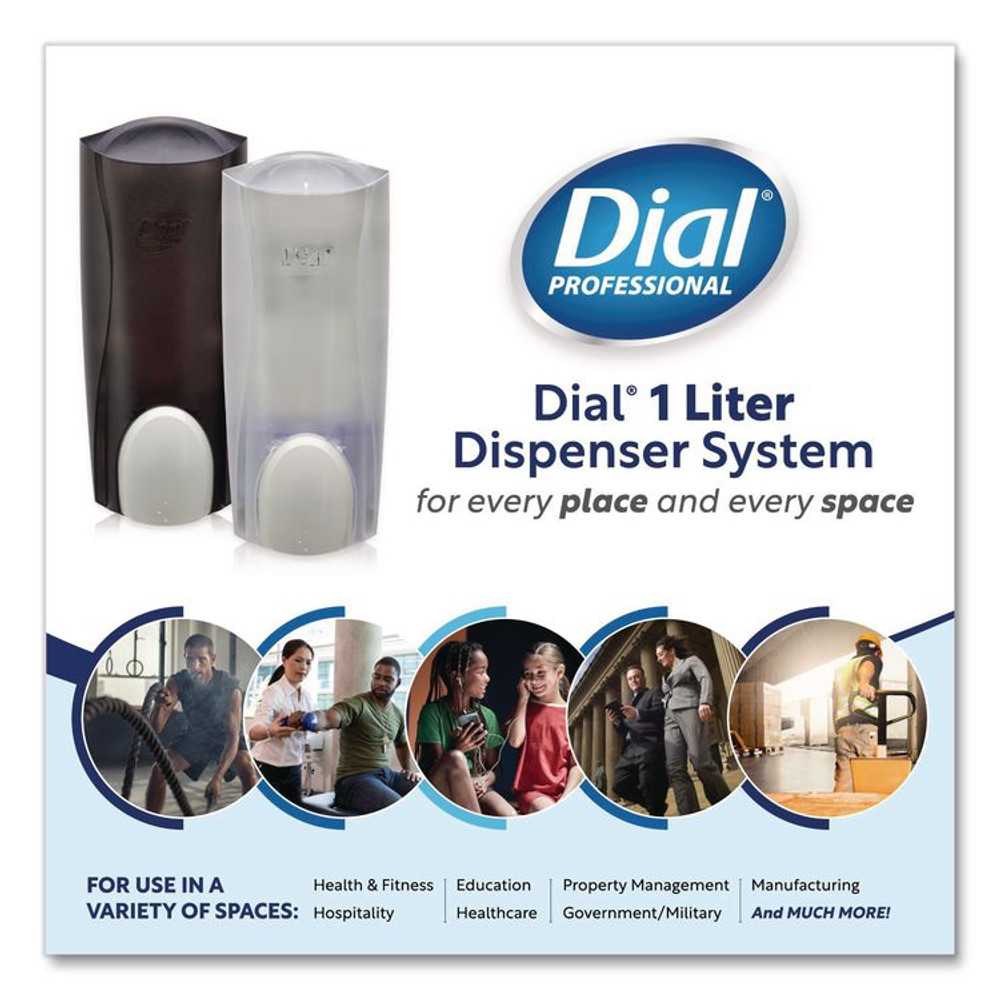 DIAL PROFESSIONAL 03922 1 Liter Manual Liquid Dispenser, 5.1 x 4 x 12.3, Smoke, 6/Carton