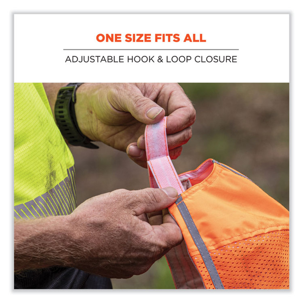 TENACIOUS HOLDINGS, INC. ergodyne® 23238 GloWear 8930 Hi-Vis Baseball Cap, Polyester, One Size Fits Most, Orange