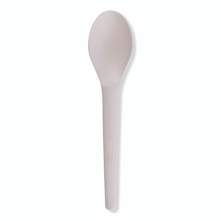ECO-PRODUCTS,INC. EPS013W Plantware Compostable Cutlery, Spoon, Plastic, White, 1,000/Carton