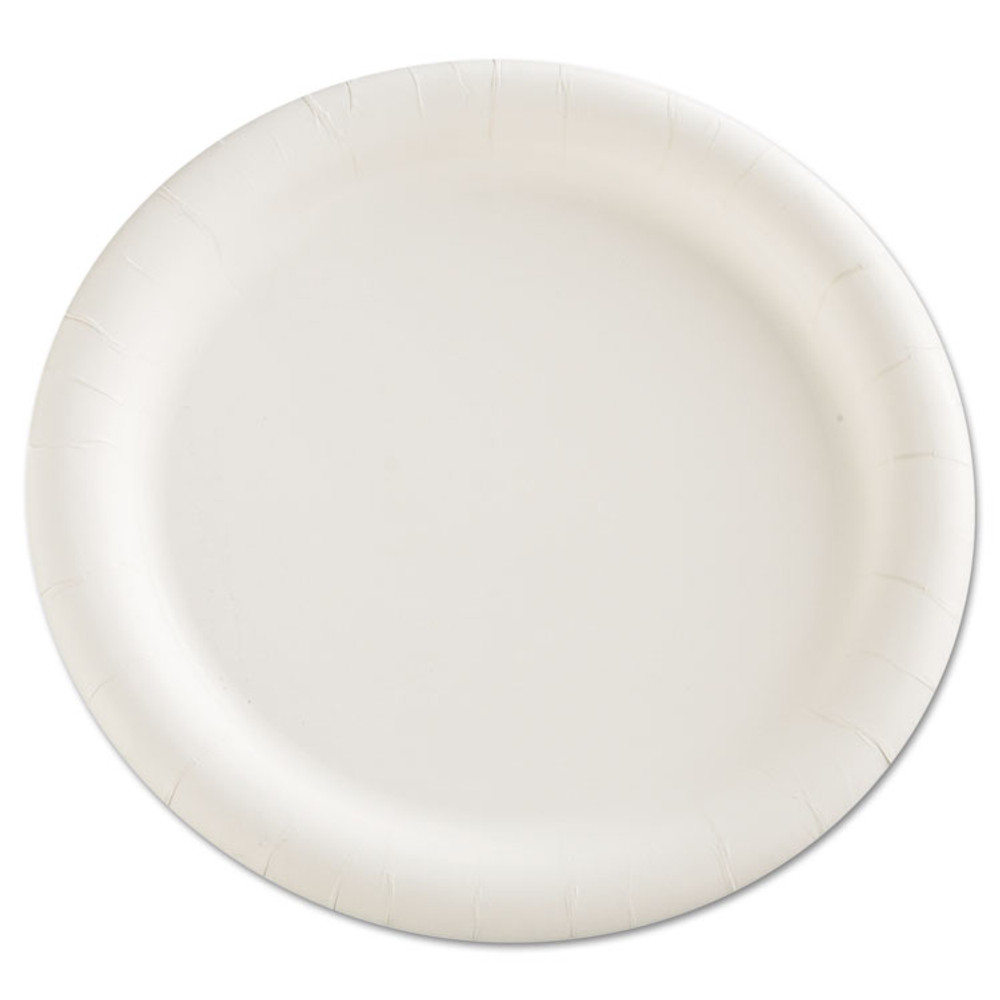 AJM PACKAGING CORP. Corporation CP9AJCWWH14 Premium Coated Paper Plates, 9" dia, White, 125/Pack, 4 Packs/Carton