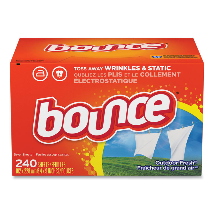 PROCTER & GAMBLE Bounce® 07312 Fabric Softener Sheets, Outdoor Fresh, 240 Sheets/Pack