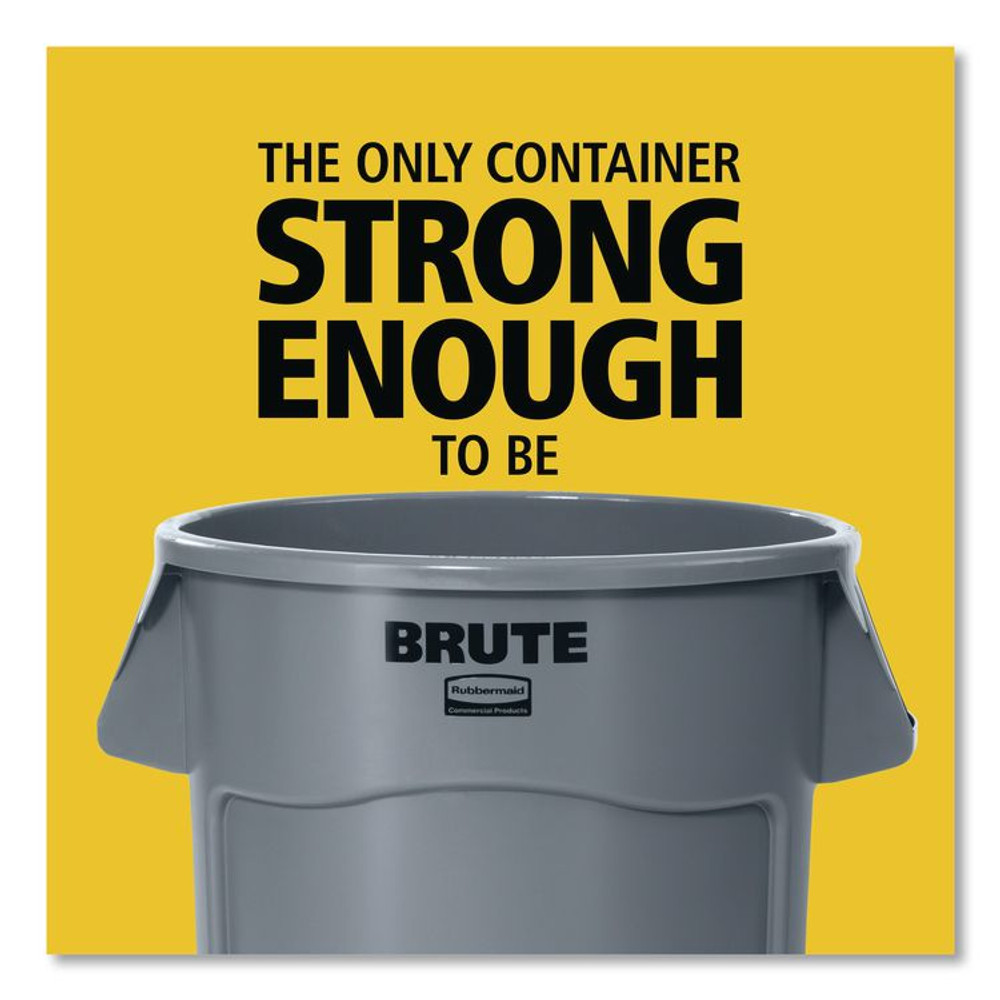 RUBBERMAID COMMERCIAL PROD. 2119308 Brute Round Container, 32 gal, Resin, Orange
