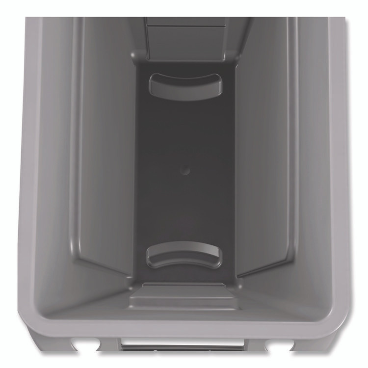 RUBBERMAID COMMERCIAL PROD. 1971258 Slim Jim Waste Container with Handles, 16 gal, Plastic, Light Gray