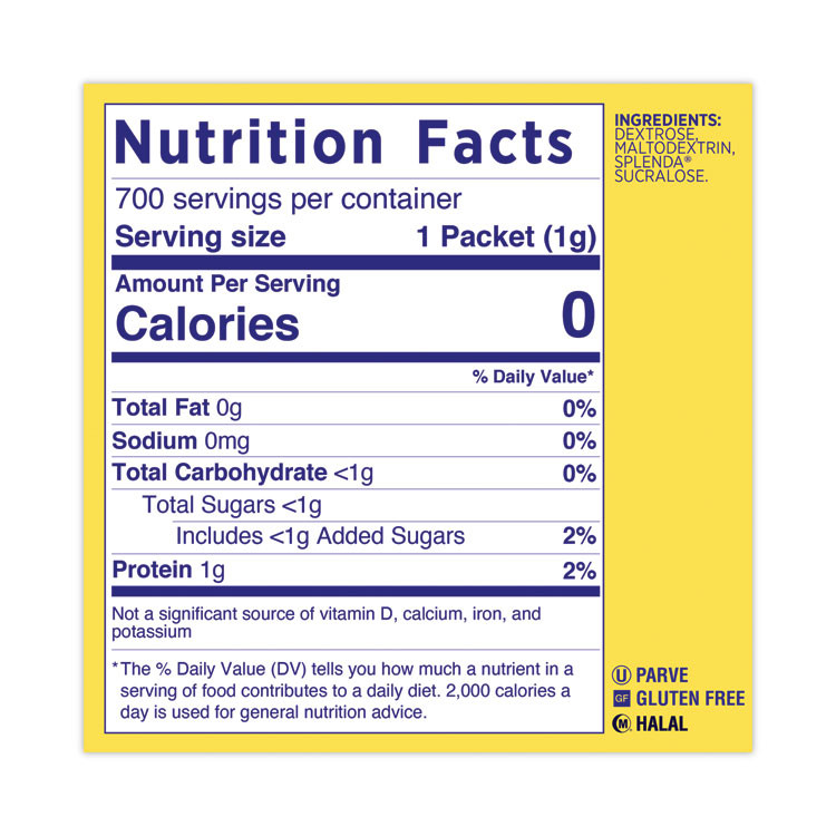MCNEIL - DIV OF JOHNSON&JOHNSON Splenda® 200094 No Calorie Sweetener, 1 g Packet, 700/Box