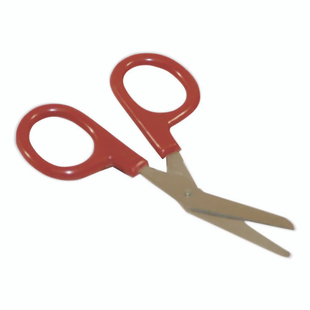 FIRST AID ONLY, INC. 730010 Angled First Aid Kit Scissors, 4" Long, 1.5" Cut Length, Crane-Style Red Handle