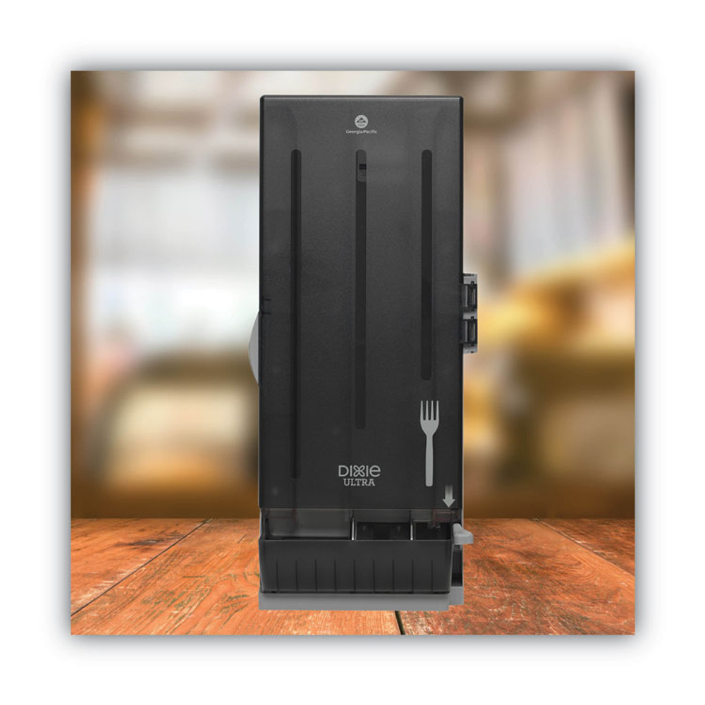 GEORGIA PACIFIC Dixie® SSFD120 SmartStock Classic Medium-Weight Polystyrene Dispenser, Holds 120 Forks, 10 x 8.78 x 24.75, Translucent Black