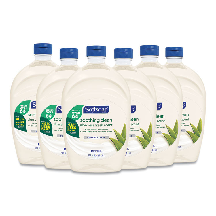 COLGATE PALMOLIVE, IPD. Softsoap® 45992 Moisturizing Hand Soap Refill with Aloe, Fresh Scent, 50 oz, 6/Carton