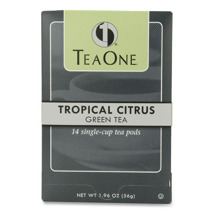 JAVA TRADING CO. Tea One® 20700 Tea Pods, Tropical Citrus Green, 14/Box