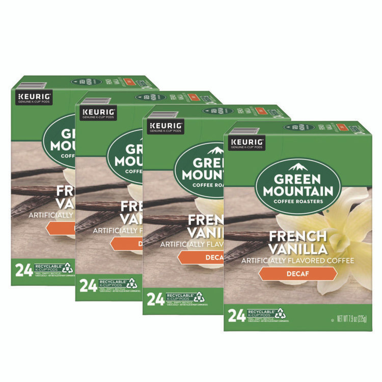 KEURIG DR PEPPER Green Mountain Coffee® 7732CT French Vanilla Decaf Coffee K-Cups, 96/Carton