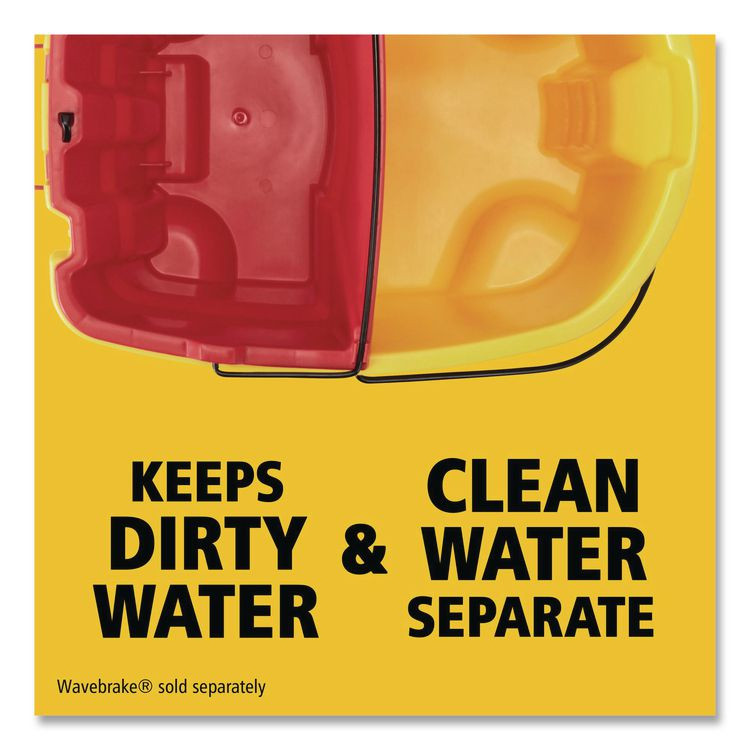 RUBBERMAID COMMERCIAL PROD. 2064907 WaveBrake 2.0 Dirty Water Bucket, 18 qt, Plastic, Red