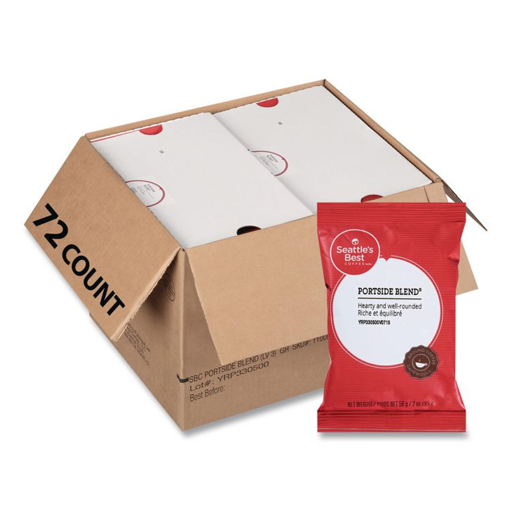 SEATTLE'S BEST COFFEE, LLC 11008558CT Premeasured Coffee Packs, Portside Blend, 2.1 oz Packet, 72/Carton