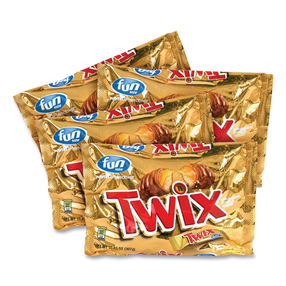 MARS, INC. Twix® 20900467 Cookie Bars, Fun Size, 10.83 oz Bag, 4 Bags/Box
