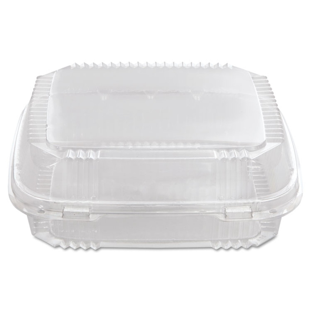 PACTIV EVERGREEN CORPORATION YCI81120 ClearView SmartLock Hinged Lid Container, 49 oz, 8.2 x 8.34 x 2.91, Clear, Plastic, 200/Carton