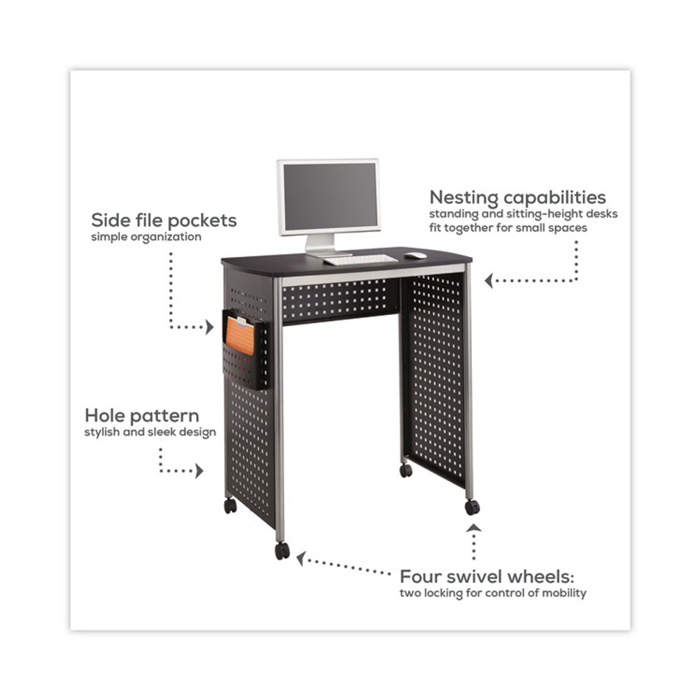 SAFCO PRODUCTS 1908BL Scoot Stand-Up Desk, 39.5" x 23.25" x 41.75" to 42", Black