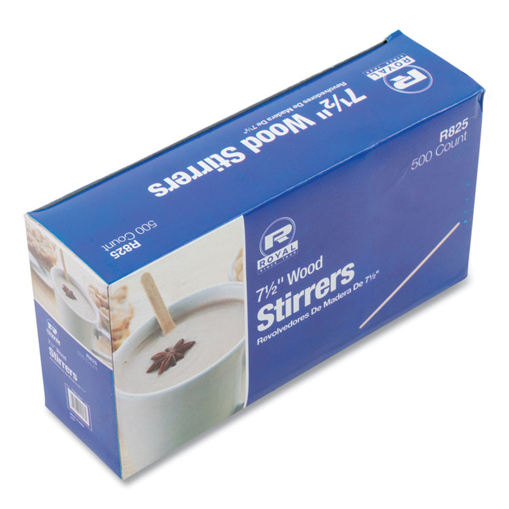 AMERCAREROYAL R825CT Wood Stir Sticks, 7.5" Long, 500/Box, 10 Boxes/Carton