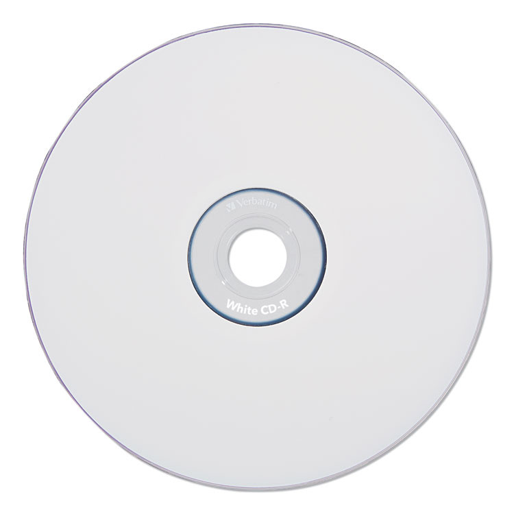 VERBATIM CORPORATION 94712 CD-R Recordable Disc, 700 MB/80 min, 52x, Spindle, White, 100/Pack