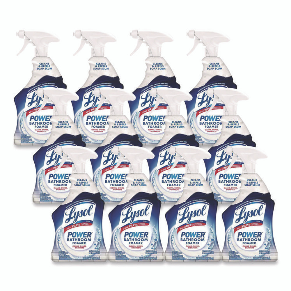 RECKITT BENCKISER LYSOL® Brand 02699CT Disinfectant Power Bathroom Foamer, Liquid, Atlantic Fresh Scent, 32 oz Spray Bottle, 12/Carton