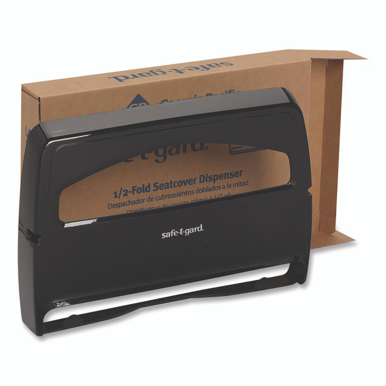 GEORGIA PACIFIC Professional 57748 Safe-T-Gard Toilet Seat Cover Dispenser, Half-Fold, 16.38 x 2.5 x 11.75, Black