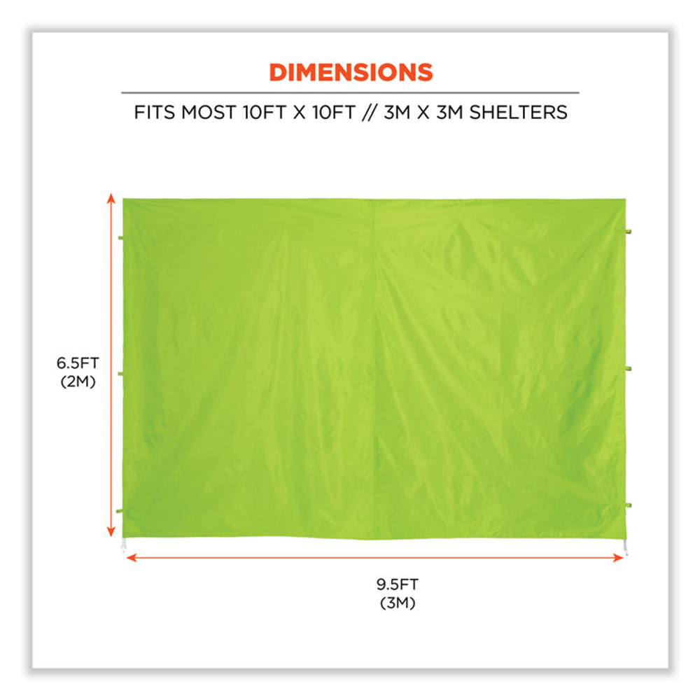 TENACIOUS HOLDINGS, INC. ergodyne® 12998 Shax 6098 Pop-Up Tent Sidewall, Single Skin, 10 ft x 10 ft, Polyester, Lime