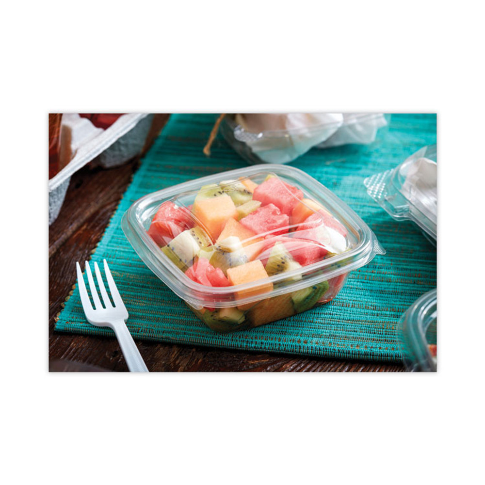 PACTIV EVERGREEN CORPORATION YSACLD05 EarthChoice Recycled PET Container Lid, For 8 oz/12 oz/16 oz Container Bases, 5.5 x 5.5 x 0.38, Clear, Plastic, 504/Carton