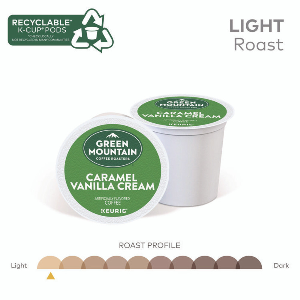 KEURIG DR PEPPER Green Mountain Coffee® 6700CT Caramel Vanilla Cream Coffee K-Cups, 96/Carton