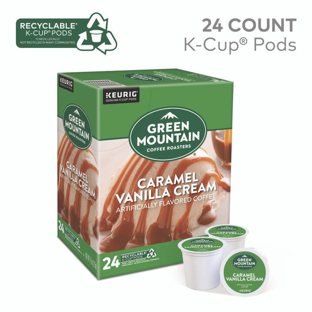 KEURIG DR PEPPER Green Mountain Coffee® 6700CT Caramel Vanilla Cream Coffee K-Cups, 96/Carton