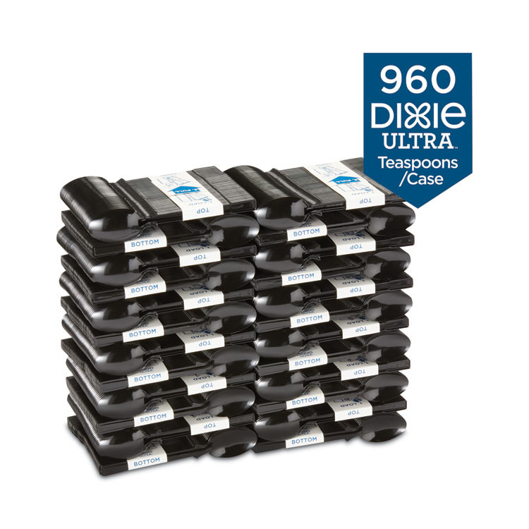GEORGIA PACIFIC Dixie® DUSST5 SmartStock Tri-Tower Dispensing System Polystyrene Cutlery, Mediumweight Spoon, Plastic, Black, 40/Pack, 24 Packs/Carton
