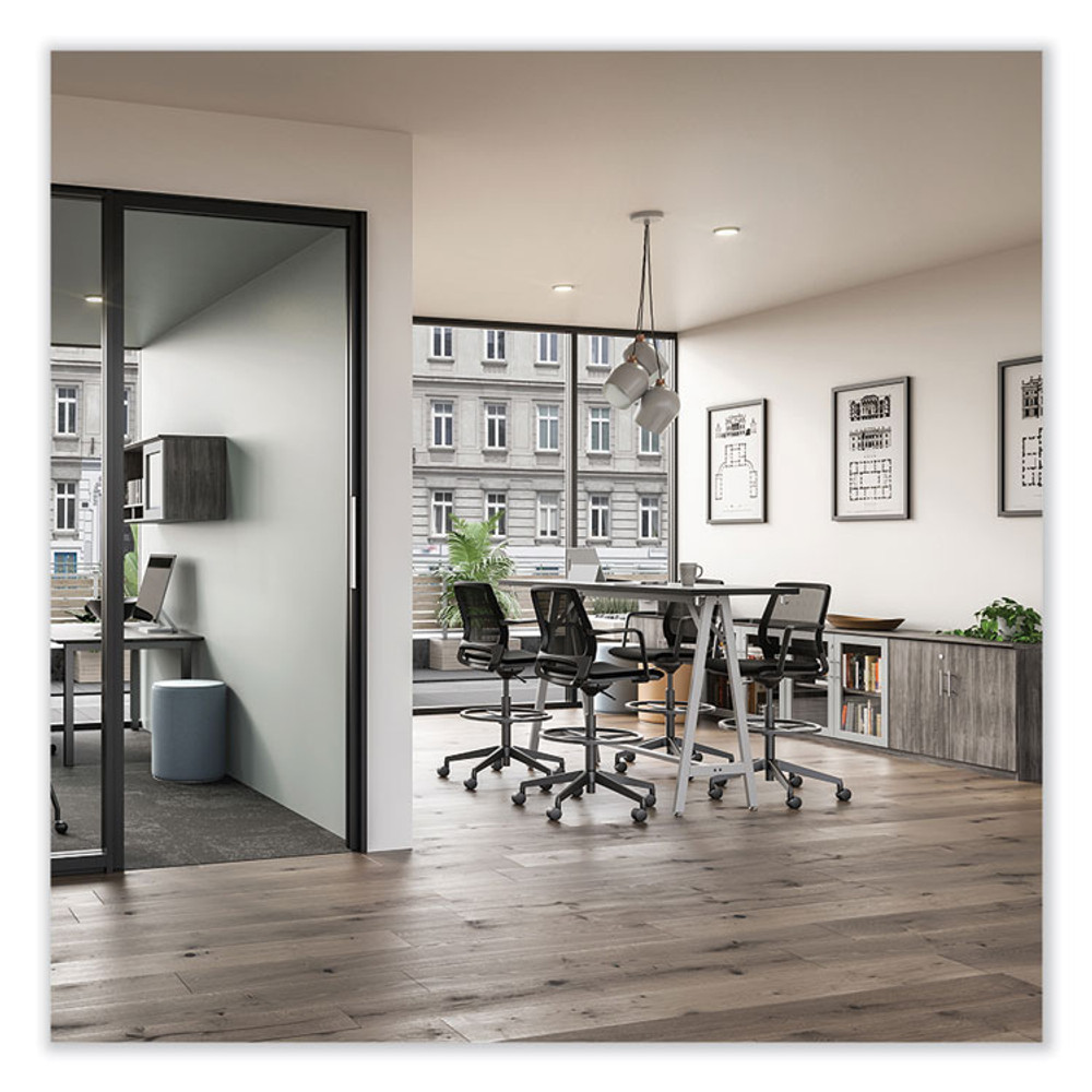 SAFCO PRODUCTS 6827BL Medina Extended-Height Chair, Supports Up to 275 lb, 23" to 33" Seat Height, Black Seat, Black Back, Black Base