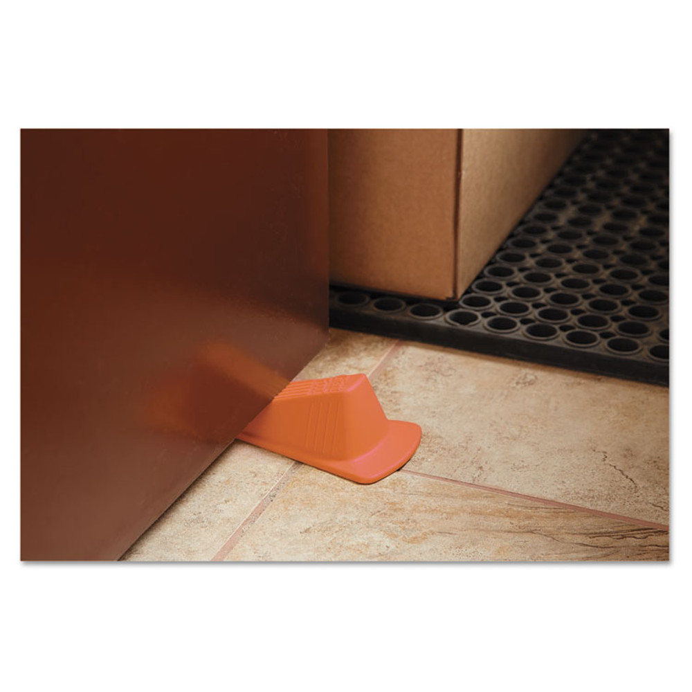 MASTER CASTER COMPANY 00965 Giant Foot Doorstop, No-Slip Rubber Wedge, 3.5w x 6.75d x 2h, Safety Orange
