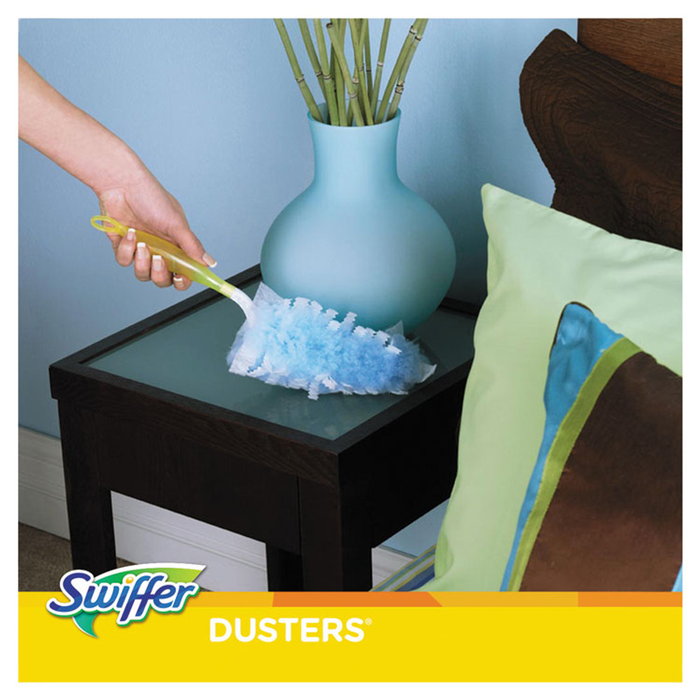 PROCTER & GAMBLE Swiffer® 11804KT Dusters Starter Kit, Dust Lock Fiber, 6" Handle, Blue/Yellow