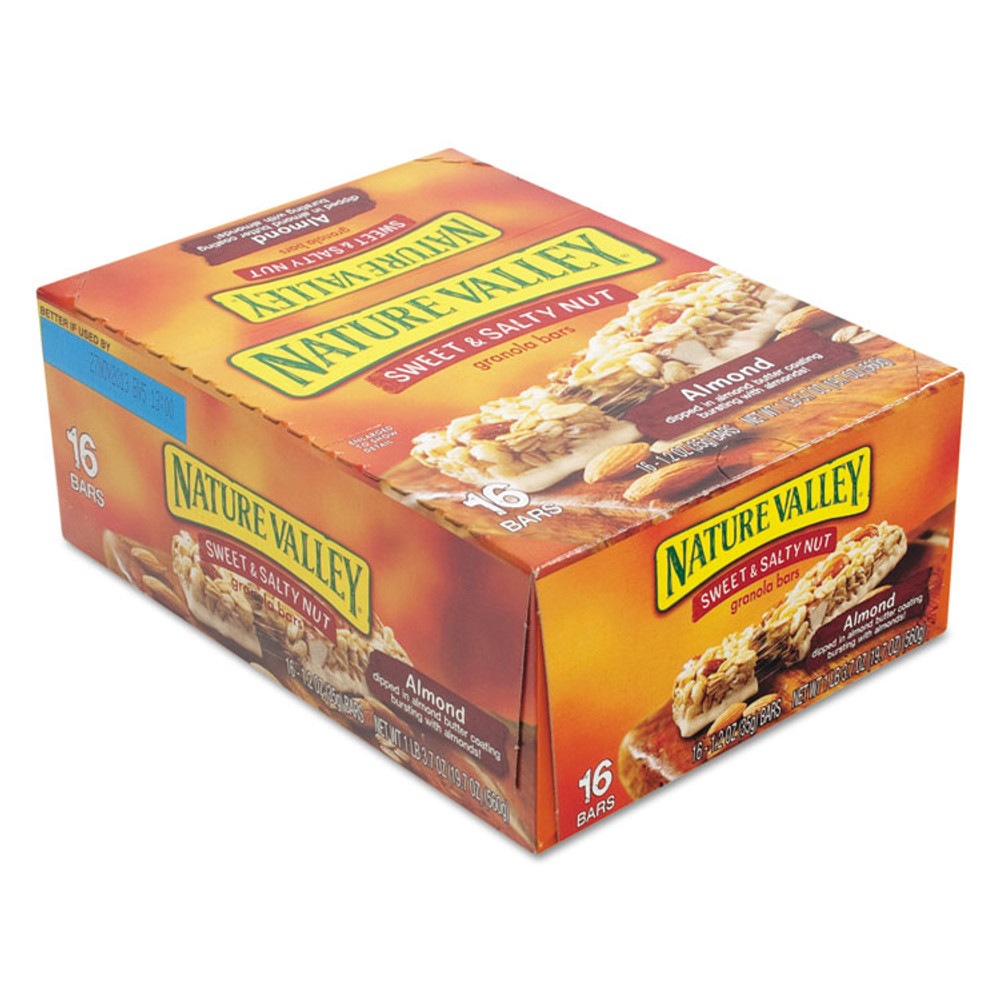 GENERAL MILLS Nature Valley® SN42068 Granola Bars, Sweet and Salty Nut Almond Cereal, 1.2 oz Bar, 16/Box