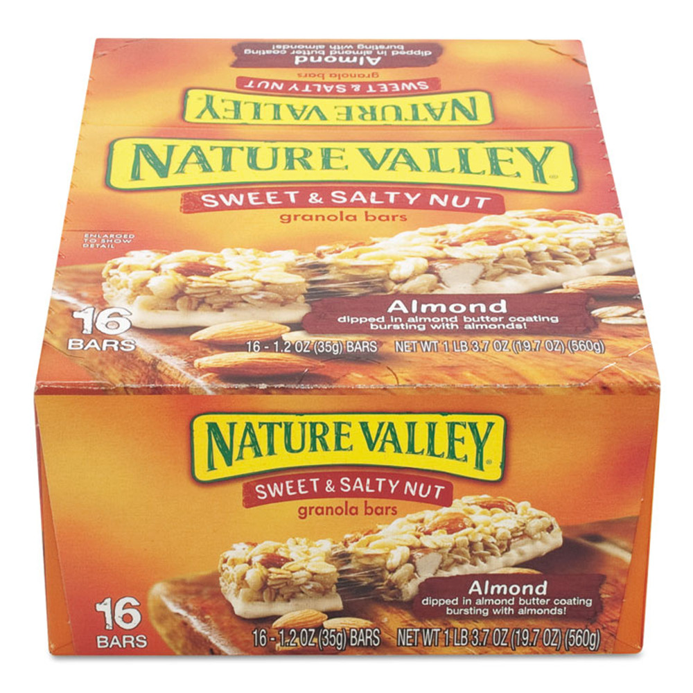 GENERAL MILLS Nature Valley® SN42068 Granola Bars, Sweet and Salty Nut Almond Cereal, 1.2 oz Bar, 16/Box