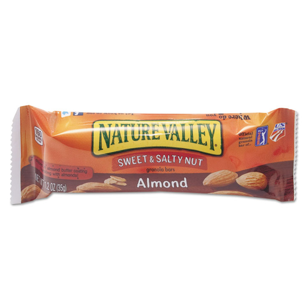 GENERAL MILLS Nature Valley® SN42068 Granola Bars, Sweet and Salty Nut Almond Cereal, 1.2 oz Bar, 16/Box