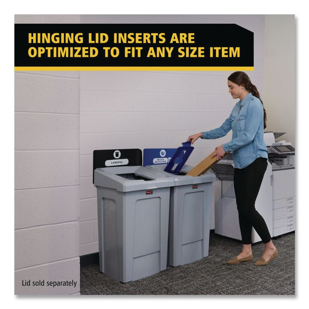 RUBBERMAID COMMERCIAL PROD. 2171554 Slim Jim Recycling Station 1-Stream, Landfill Recycling Station, 33 gal, Resin, Gray