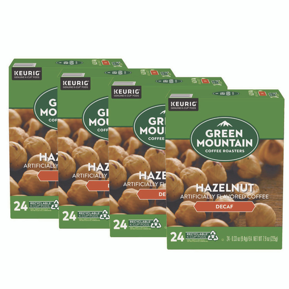 KEURIG DR PEPPER Green Mountain Coffee® 7792CT Hazelnut Decaf Coffee K-Cups, 96/Carton