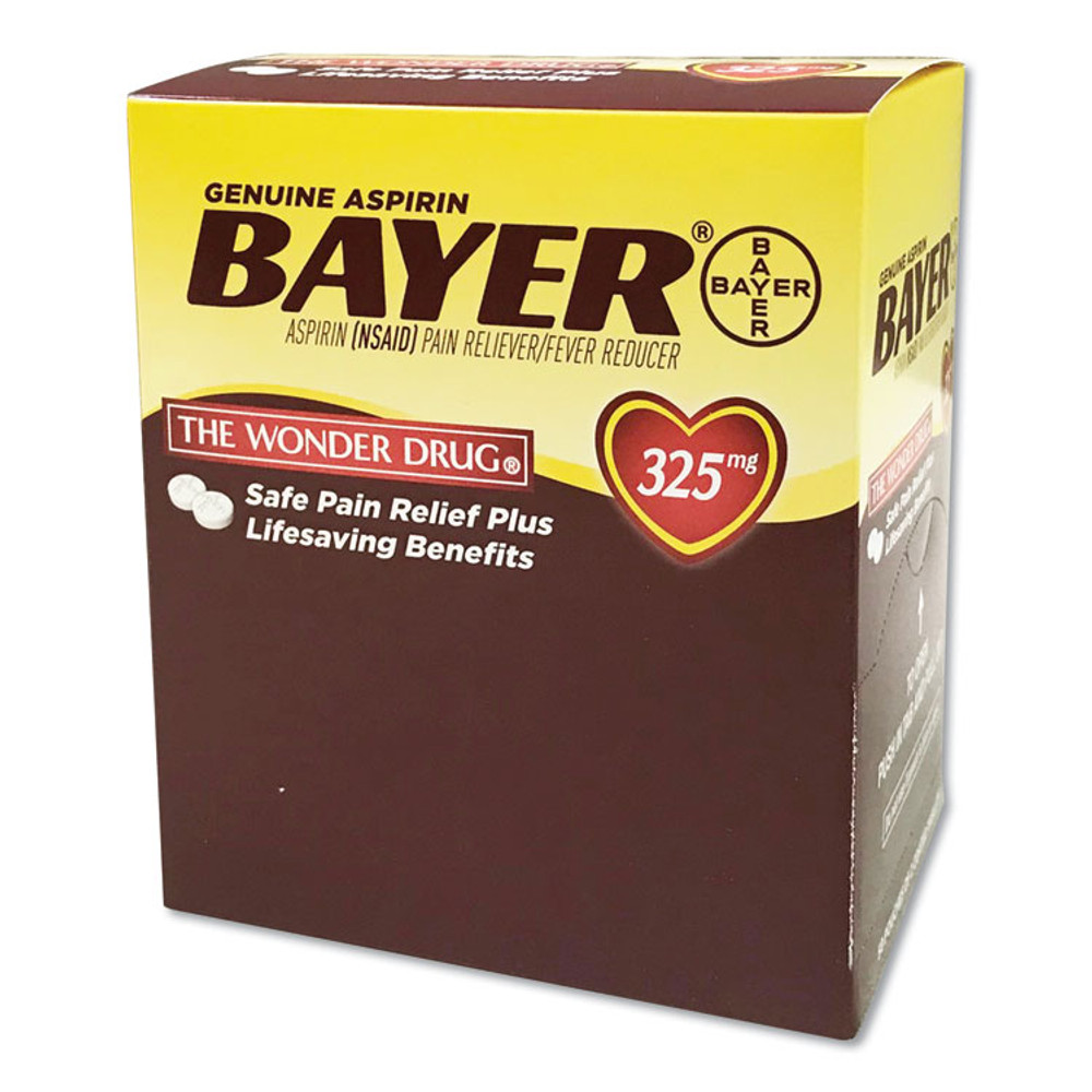 ACME UNITED CORPORATION Bayer® BXBG50 Aspirin Tablets, Two-Pack, 50 Packs/Box