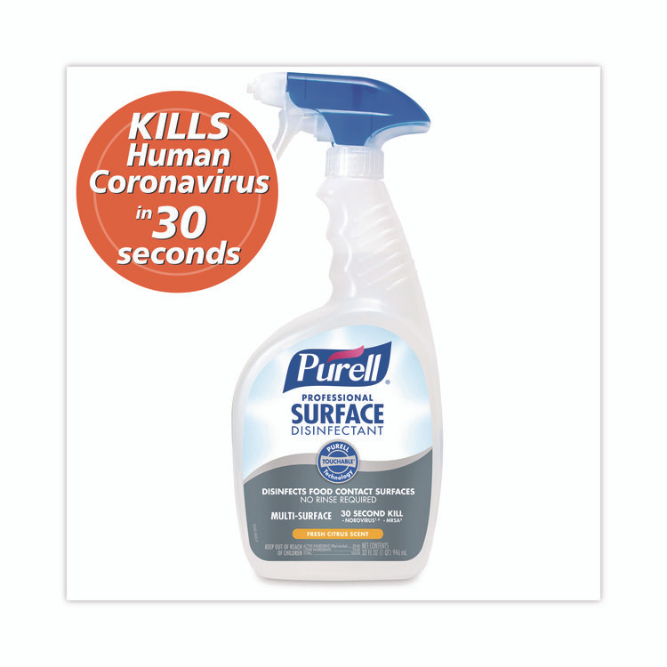 GO-JO INDUSTRIES PURELL® 334206 Professional Surface Disinfectant, Fresh Citrus, 32 oz Spray Bottle, 6/Carton